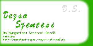 dezso szentesi business card
