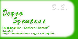 dezso szentesi business card